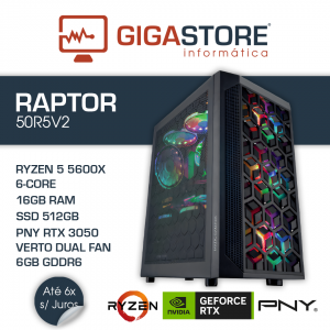 Desktop Gaming RAPTOR-50R5V2 RYZEN 5 5600X 16GB RAM 512GB SSD W11